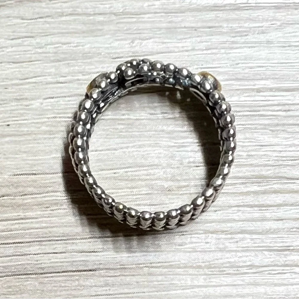 Authentic PANDORA Entangled Beauty Sterling Silver & 14K Gold Diamond Ring - Picture 5 of 9